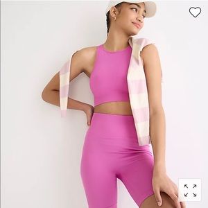 J Crew High rise ribbed bike short. Pink. L.
